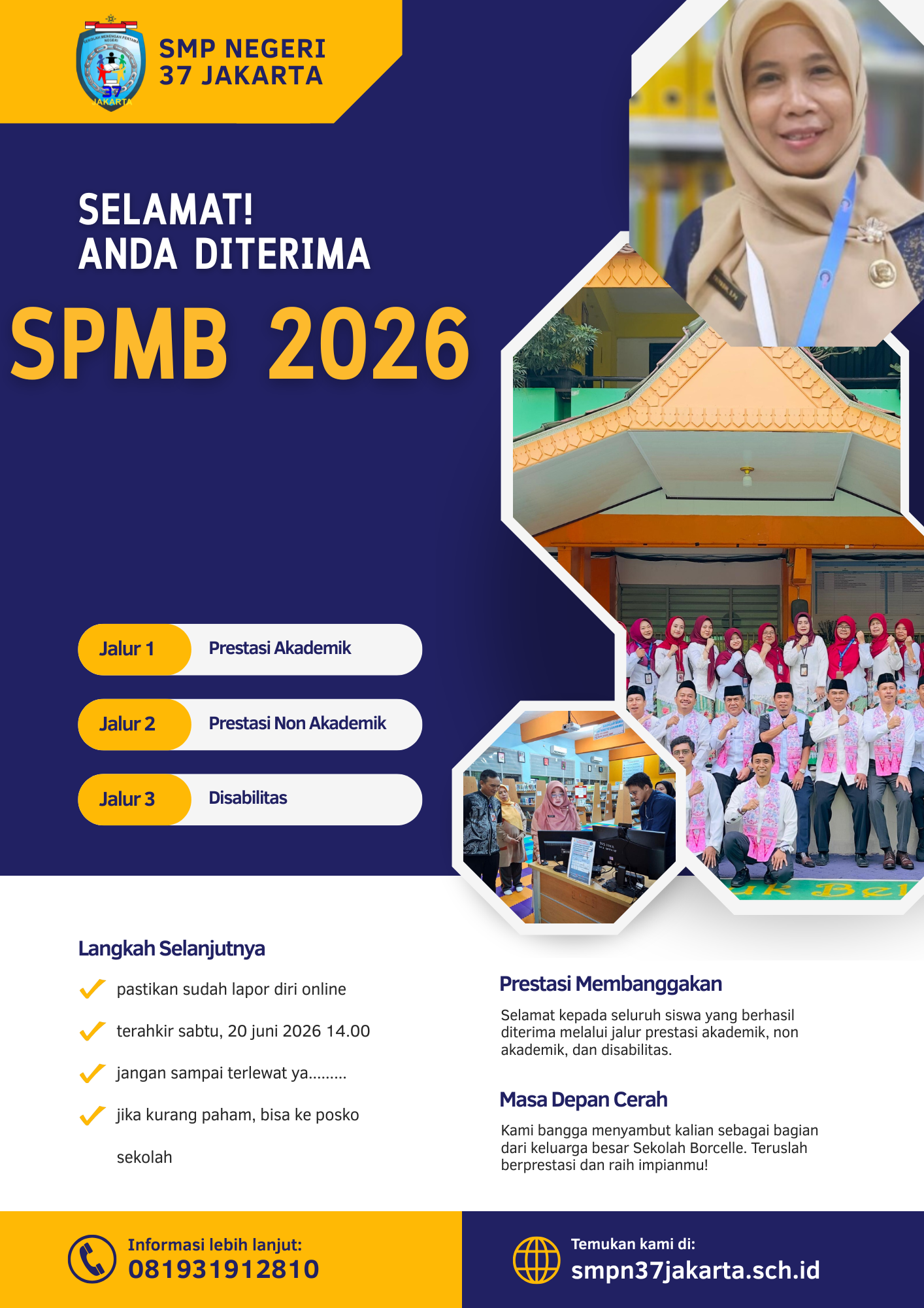 Lapor Diri Jalur Akademik, Non Akademik dan Disabilitas SMPN 37 Jakarta Lapor Diri Jalur Akademik, Non Akademik dan Disabilitas SMPN 37 Jakarta